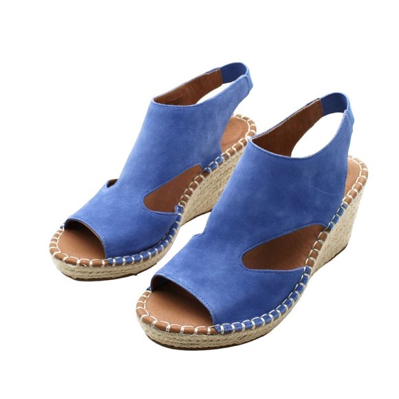 Gentle Souls Women's Sandals DENIM - Denim Blue Cody Leather Wedge Sandal - Picture 3 of 8